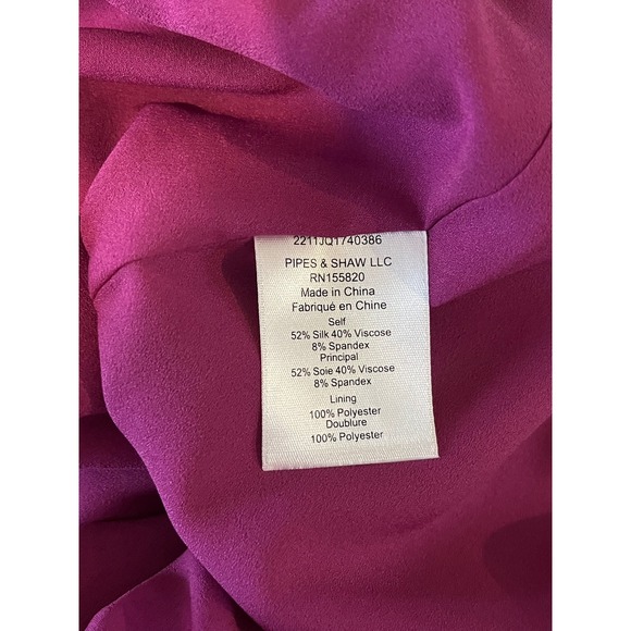NWT Veronica Beard Sionne Blouse Bright Magenta Cutout Neck Silk Blend SIZE 8 - Picture 4 of 8